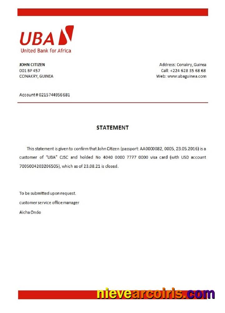 Guinea UBA closure reference